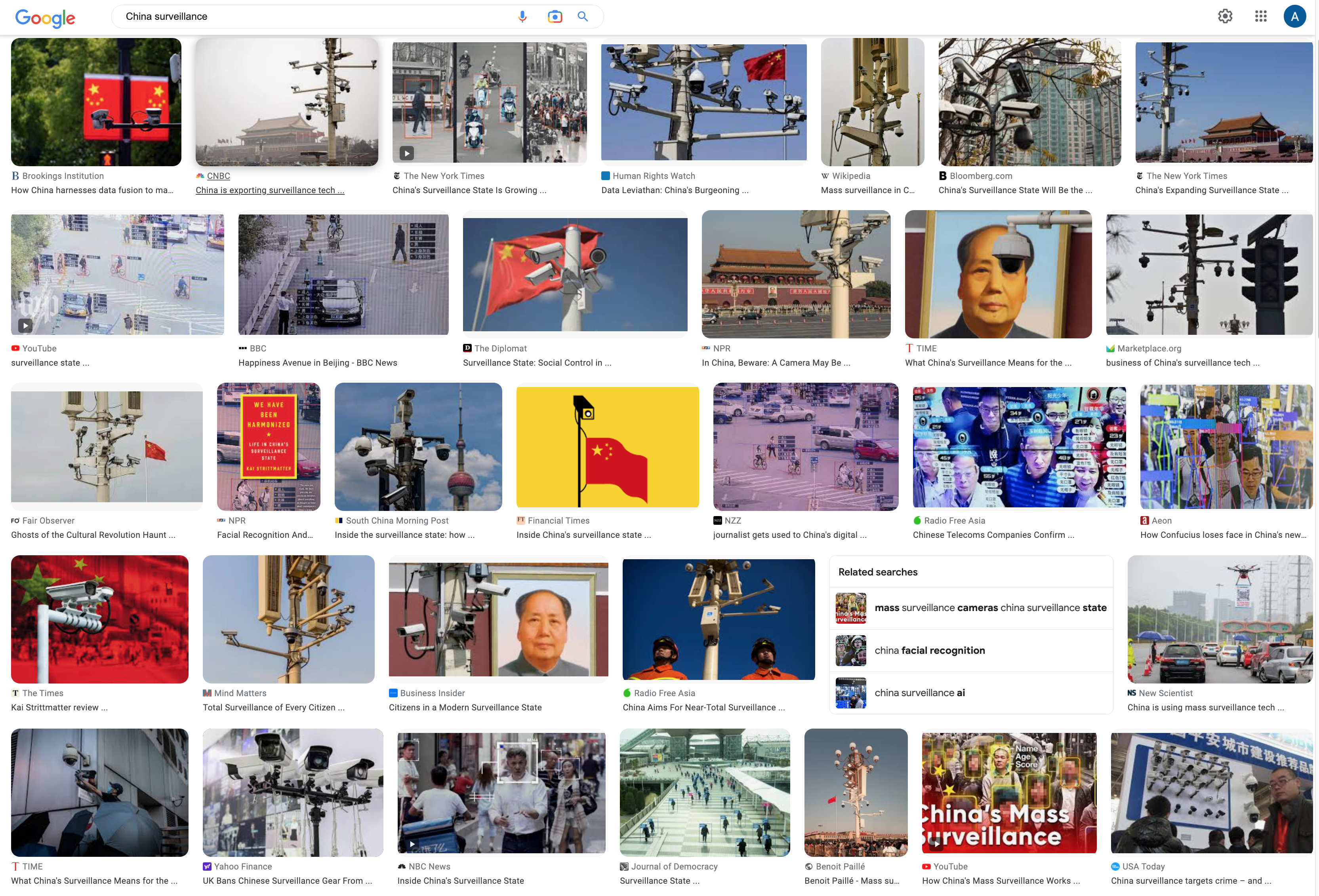 China surveillance Google