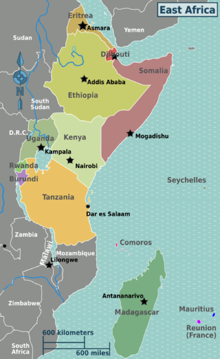 East Africa regions map