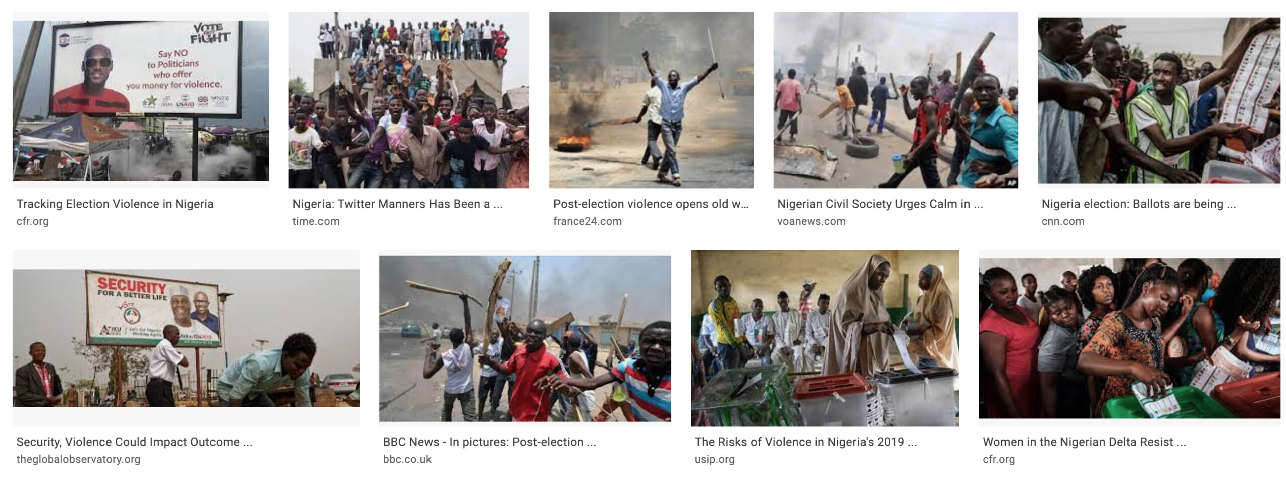 Nigeria election violence scaled