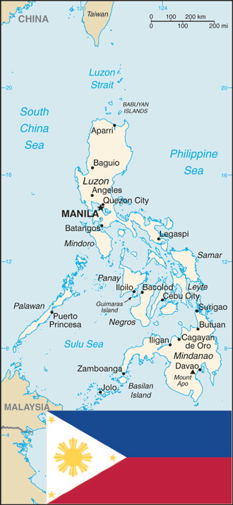 Philippines map flag