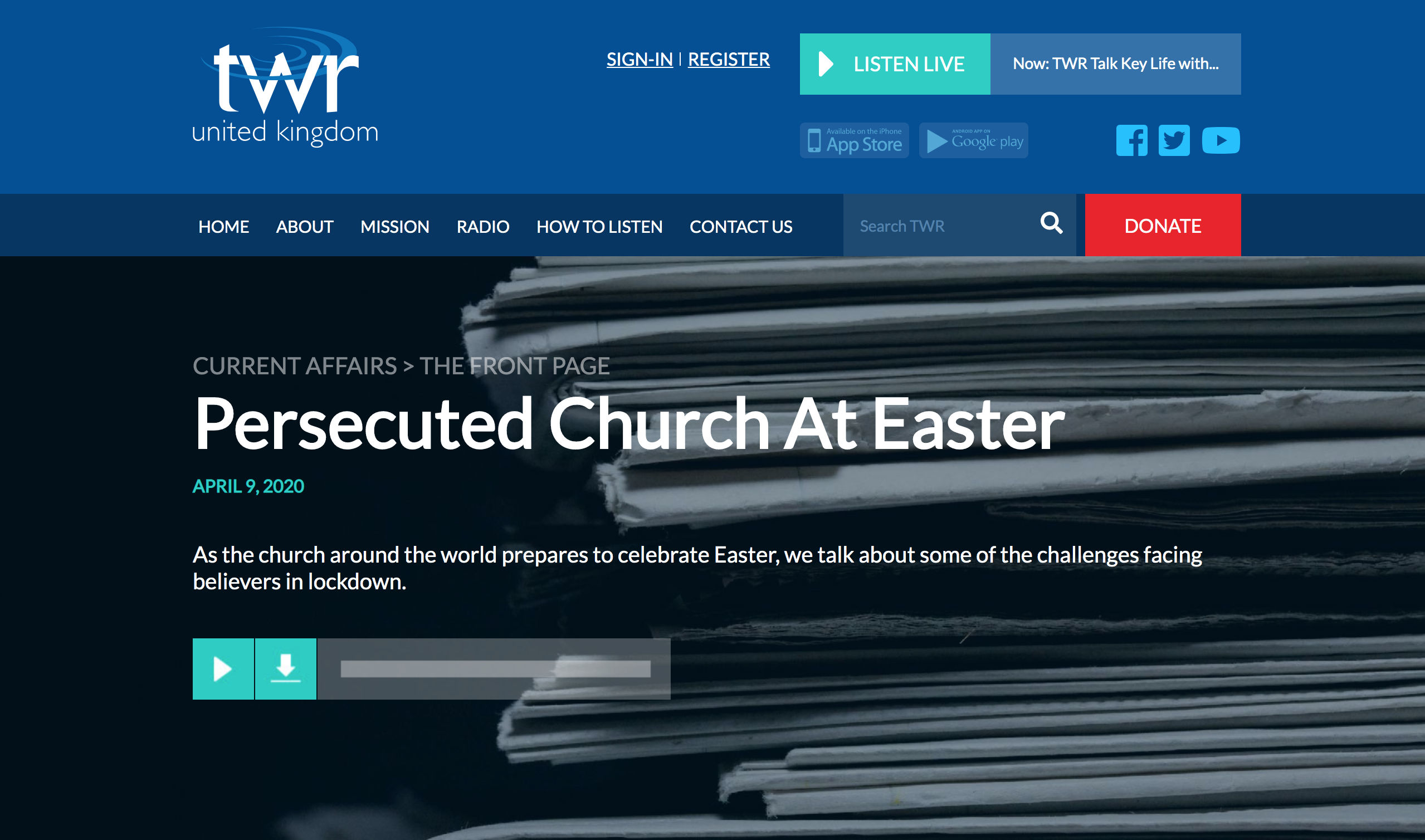 TWR persecuted church under lockdown