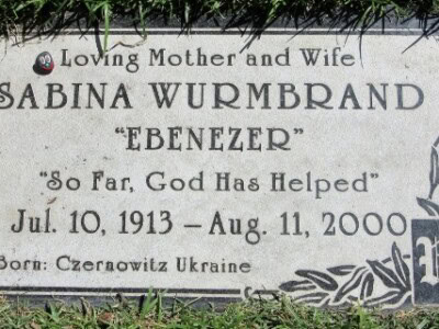 Sabina Wurmbrand Headstone