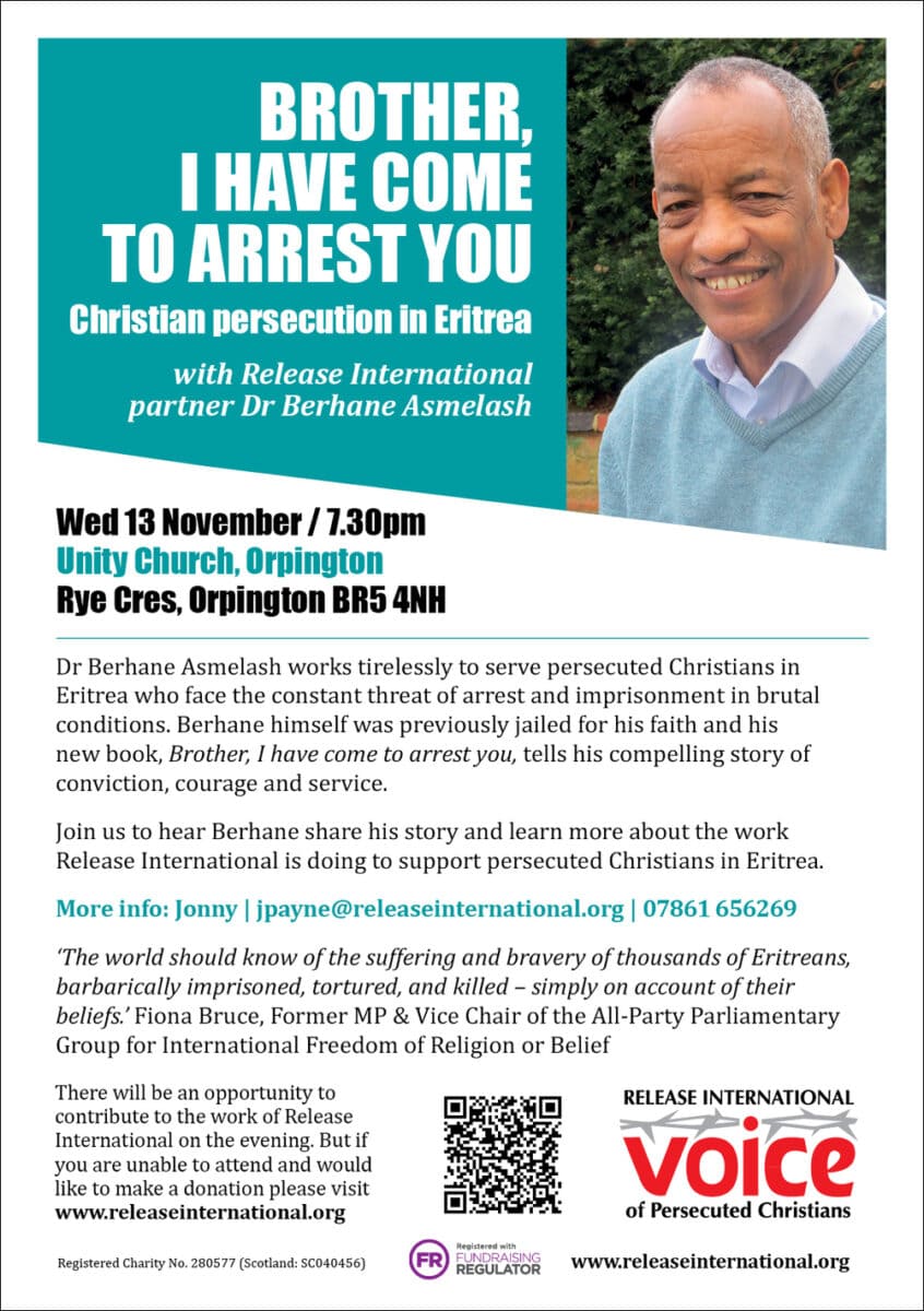 Berhane Tour A4 Flyer Orpington 13nov24